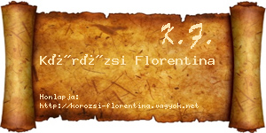 Körözsi Florentina névjegykártya